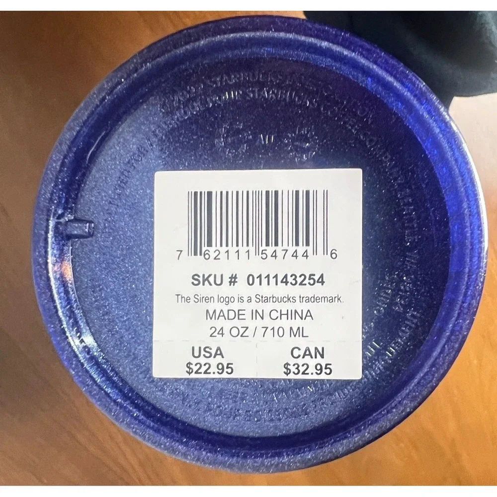 Starbucks NEW Blue Sparkle Tall Cold Tumbler 24oz‎